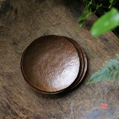 Bronze disc handmade tea tray
