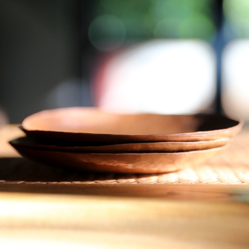 Bronze disc handmade tea tray