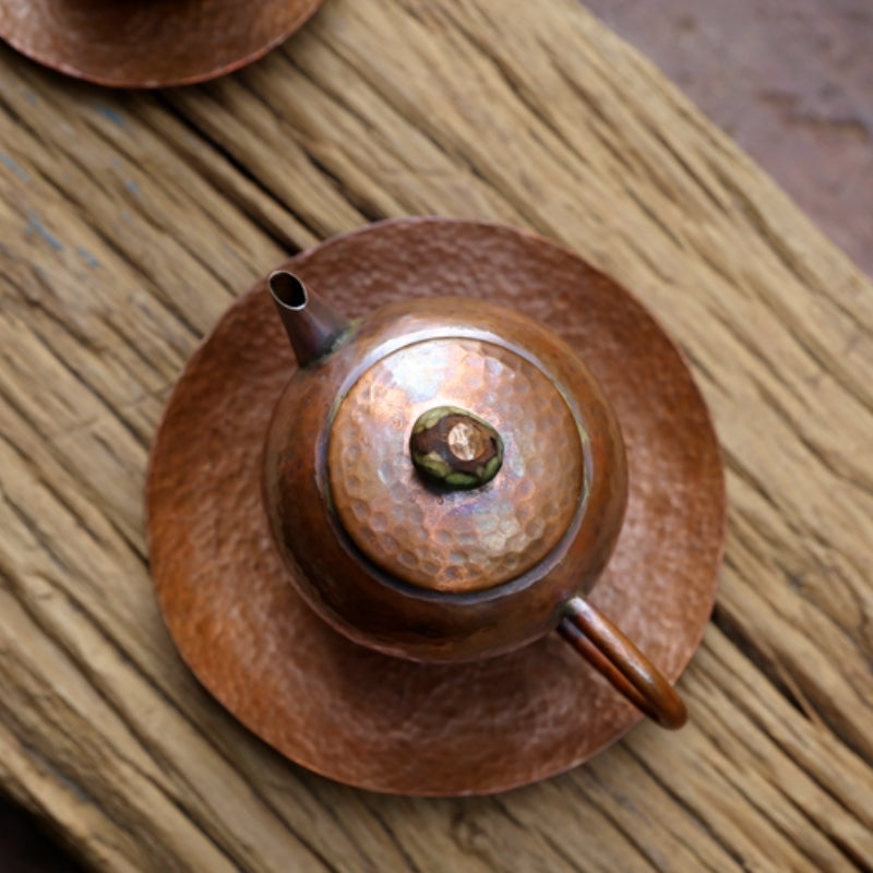 Bronze disc handmade tea tray
