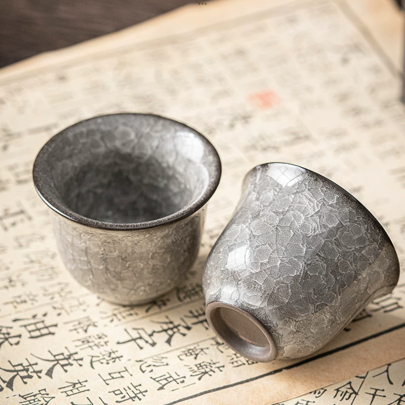 Longquan Celadon Ge Kiln Black Ice Crack Tea Cup and Tea Bowl