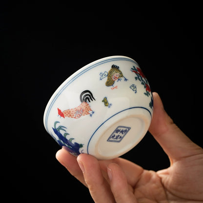 6 chicken pot cups Jingdezhen antique tea cup Kung Fu tea set household master cup