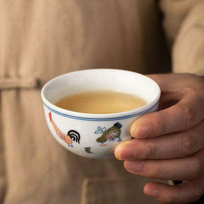 6 chicken pot cups Jingdezhen antique tea cup Kung Fu tea set household master cup