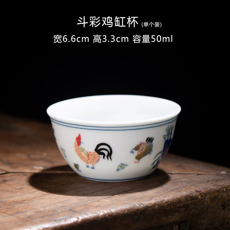 6 chicken pot cups Jingdezhen antique tea cup Kung Fu tea set household master cup