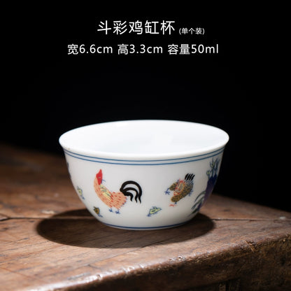 6 chicken pot cups Jingdezhen antique tea cup Kung Fu tea set household master cup