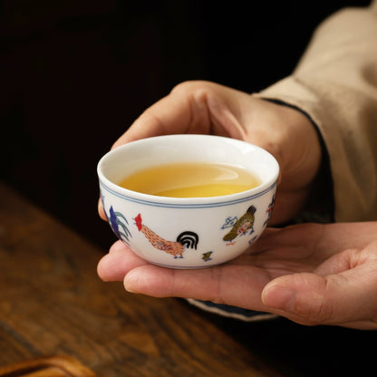 6 chicken pot cups Jingdezhen antique tea cup Kung Fu tea set household master cup