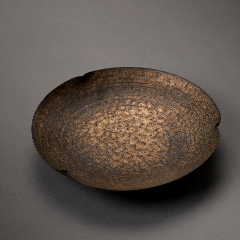 Black pottery tea holder, metal glaze, hand-fired saucer, teapot, cup tray, tea ceremony accessories