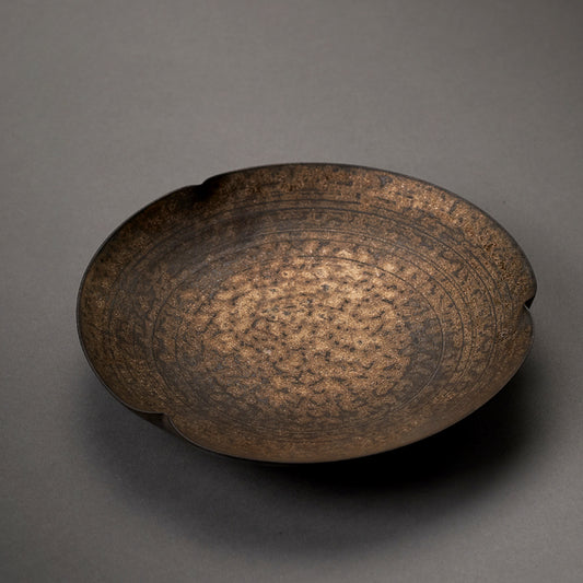 Black pottery tea holder, metal glaze, hand-fired saucer, teapot, cup tray, tea ceremony accessories